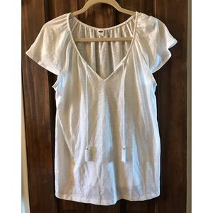 Old Navy Linen Blend Flutter Sleeve Top w/ Tassels